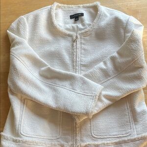Ann Taylor Cream Textured Blazer
